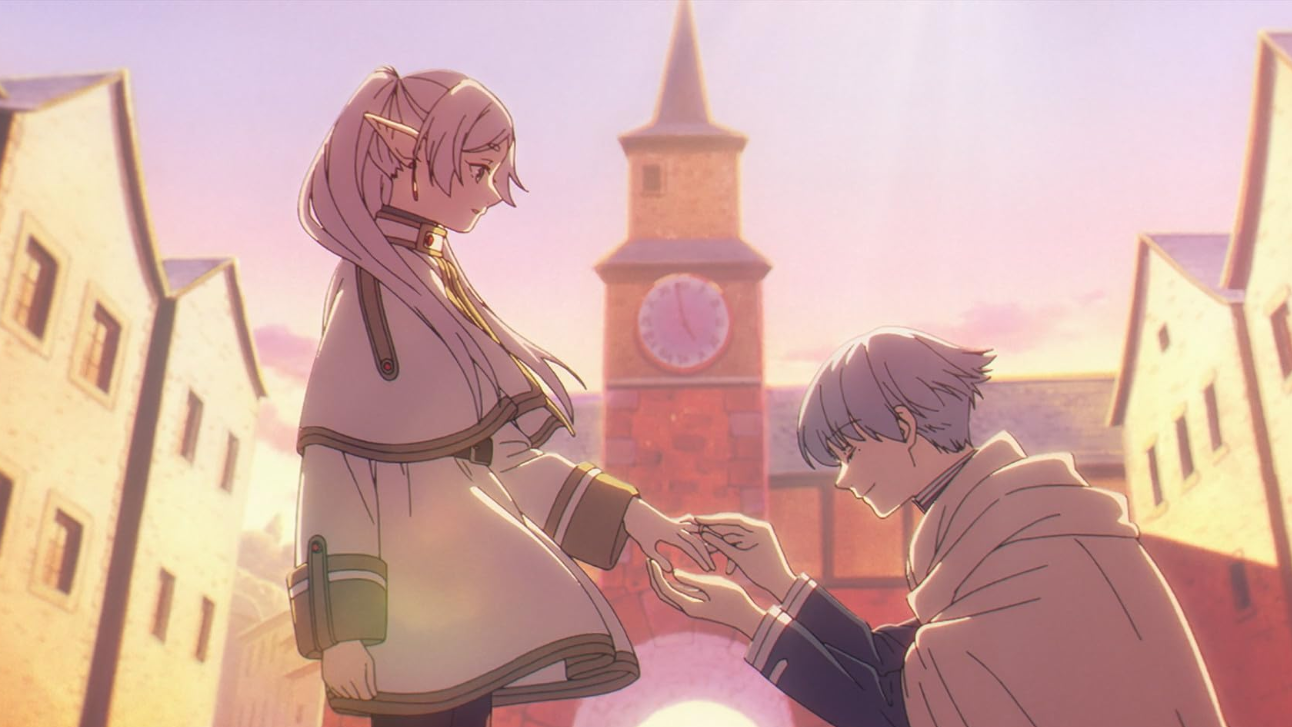 Nobuhiko Okamoto e Atsumi Tanezaki em Frieren Beyond Journey's End